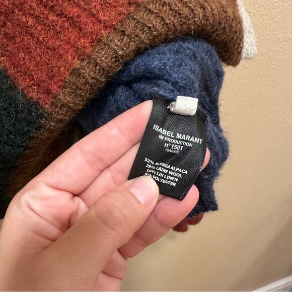 Isabel Marant Etoile Fall Colorblock Alpaca Wool Sweater Medium - Picture 9 of 16